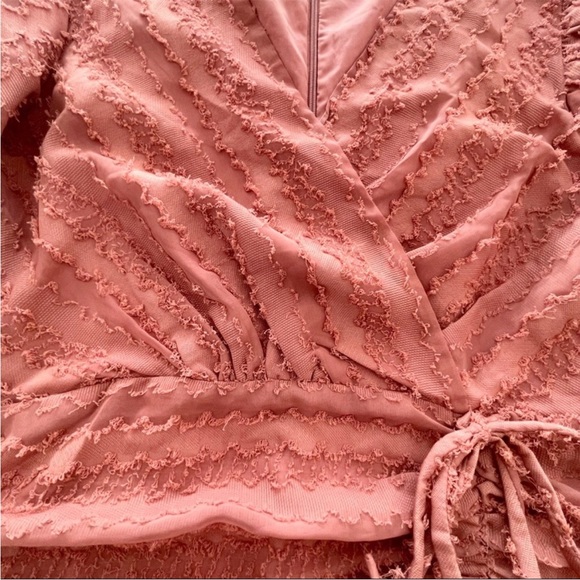 NWOT Lulus Cherish This Moment Rusty Rose Ruched Asymmetrical Mini Dress Medium - Picture 4 of 9